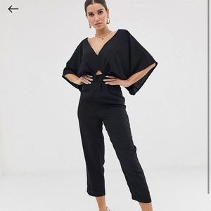 ASOS Design Jumpsuit Kimono Sleeve and Peg Leg Black Size 6 NWT